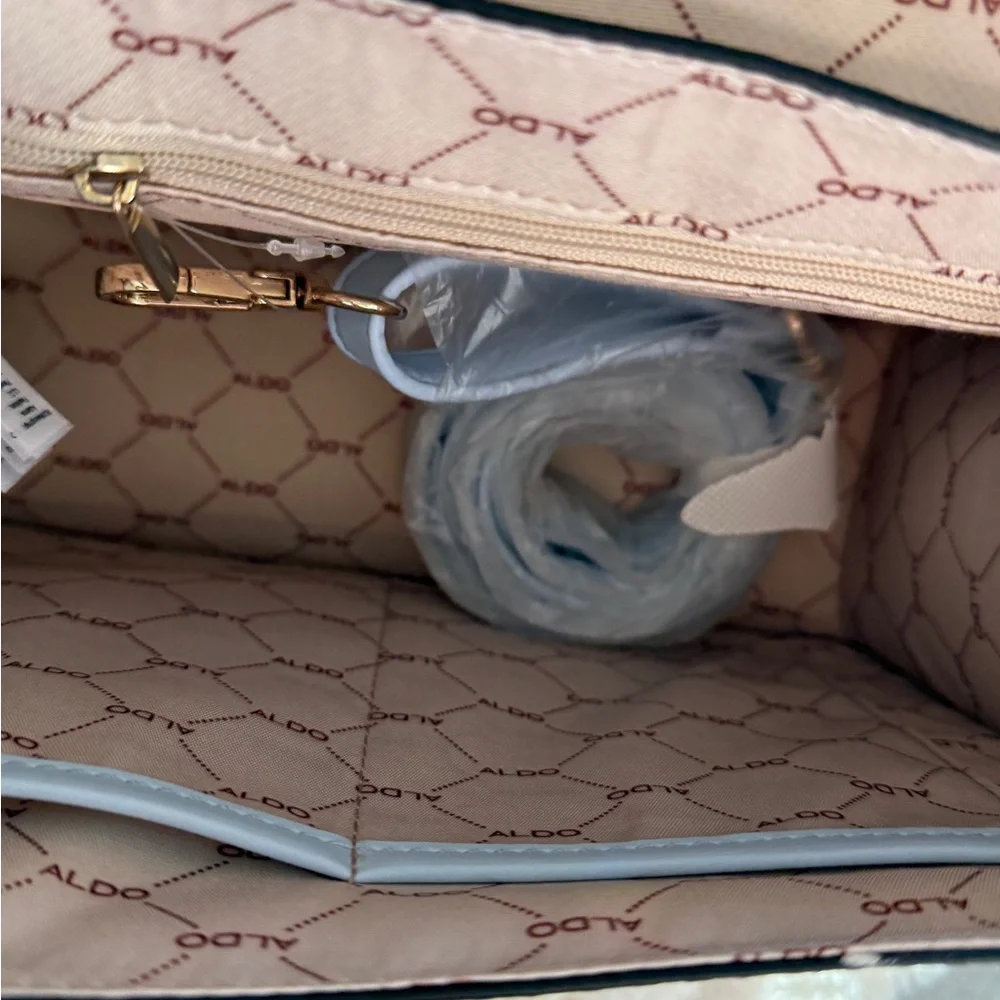 Aldo Caiilla Top Handle Satchel Snake Print + Chain Detail - Picture 8 of 16